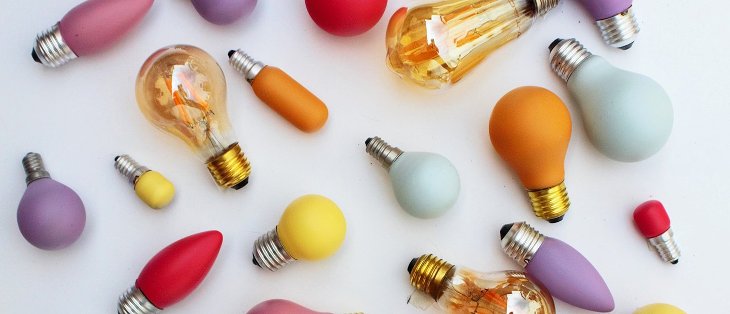 multi-colored light bulbs