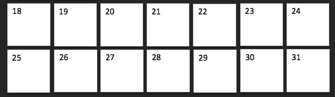 Two weeks on a grid calendar