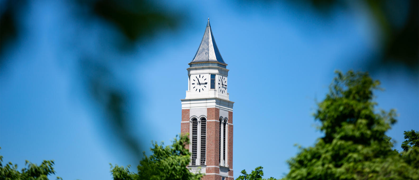 Elliott Clock Tower on Oakland University's campus.