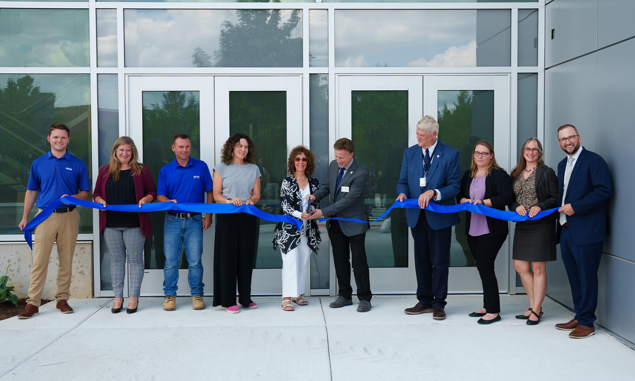 An image from the ribbon cutting event for the new O'Dowd Hall