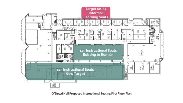 An image of a floorplan in O'Dowd Hall