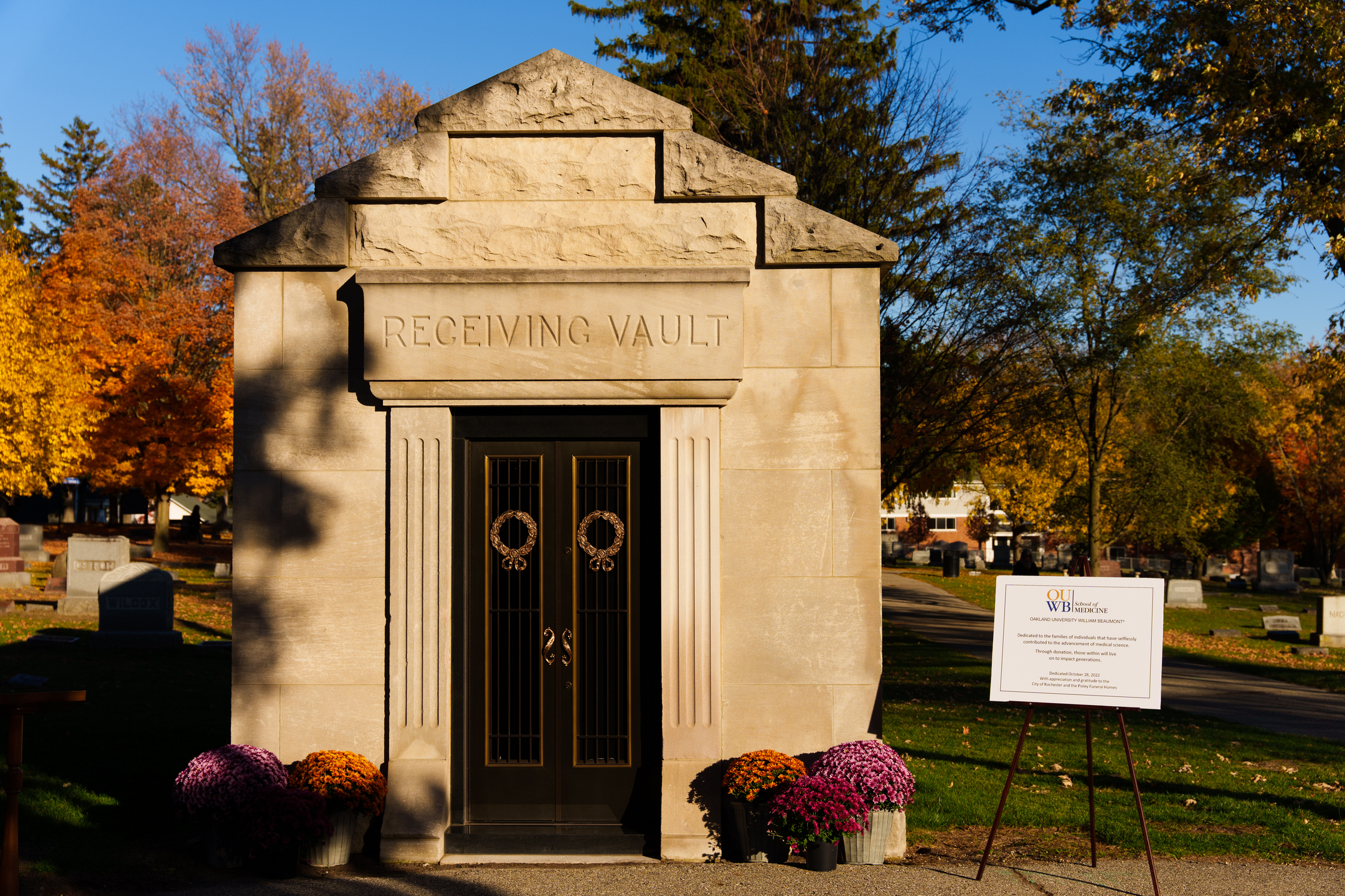 An image of the exterior of the vault