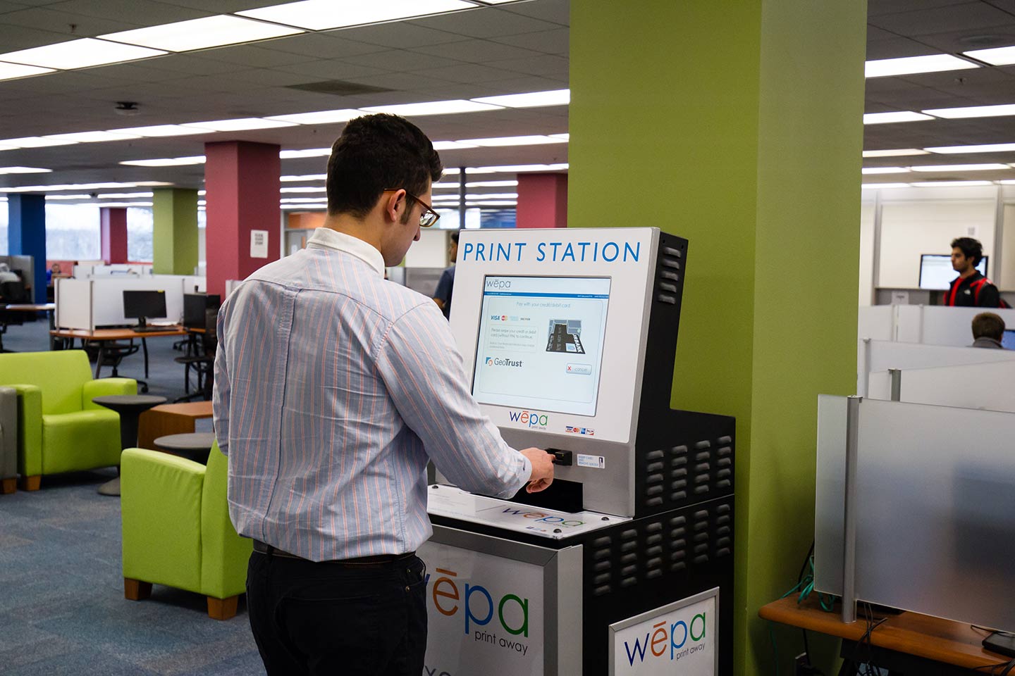 wepa print station in Kresge Library