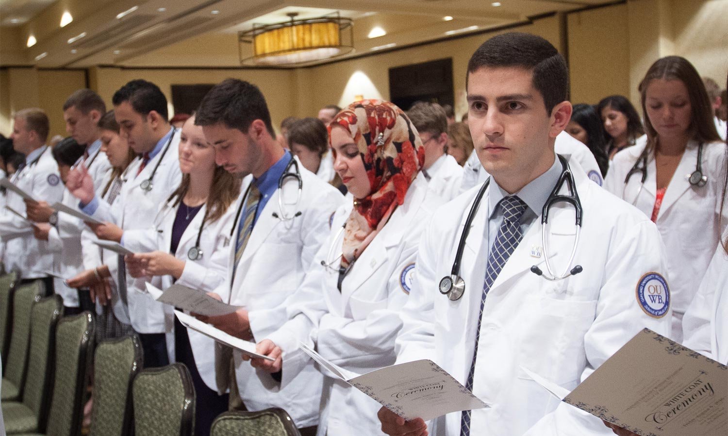 OUWB Class of 2020 welcomed at White Coat Ceremony - - Around Campus - Fall  2016 - OU Magazine - Oakland University