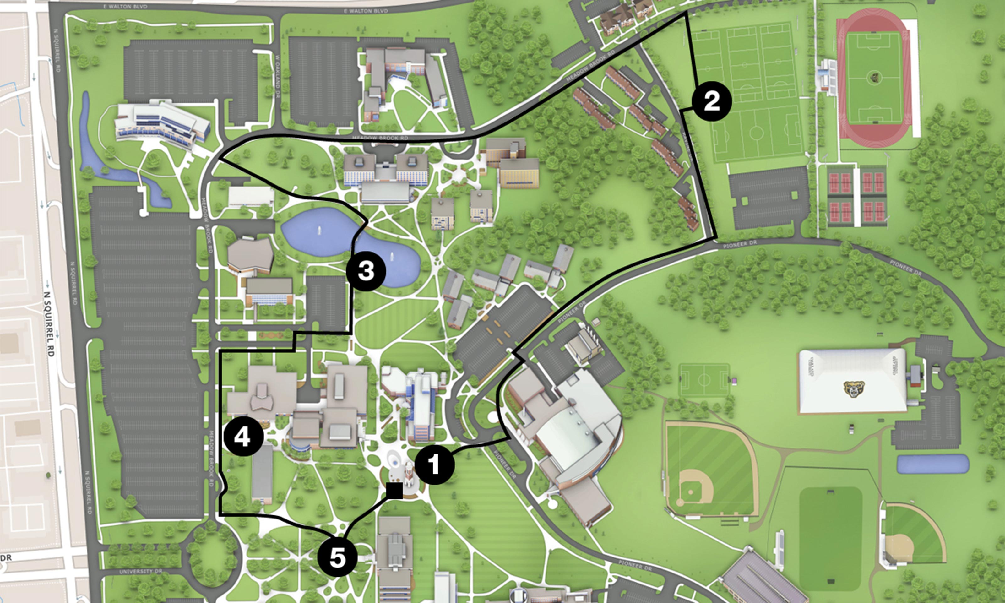 map of oakland university campus Grizz Grind Around Campus Summer 2017 Ou Magazine Oakland map of oakland university campus