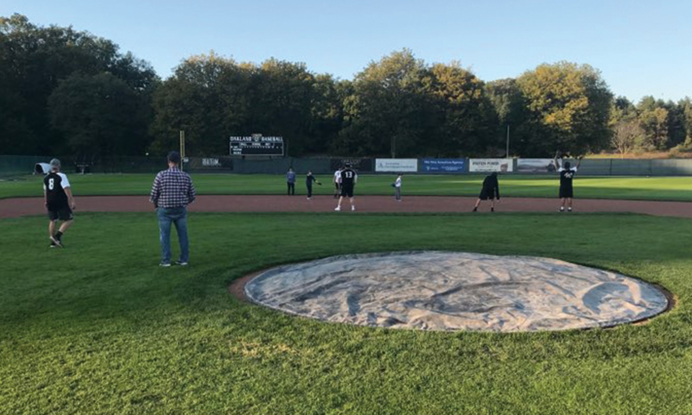 People on a baseball field