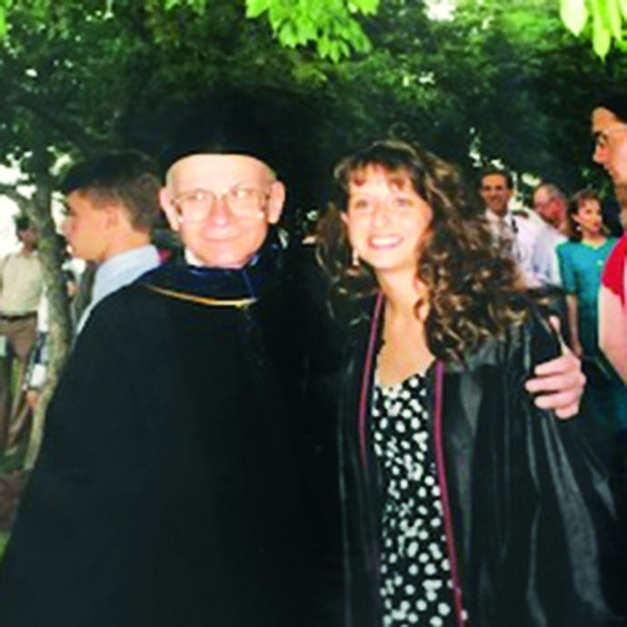Photo of woman with professor