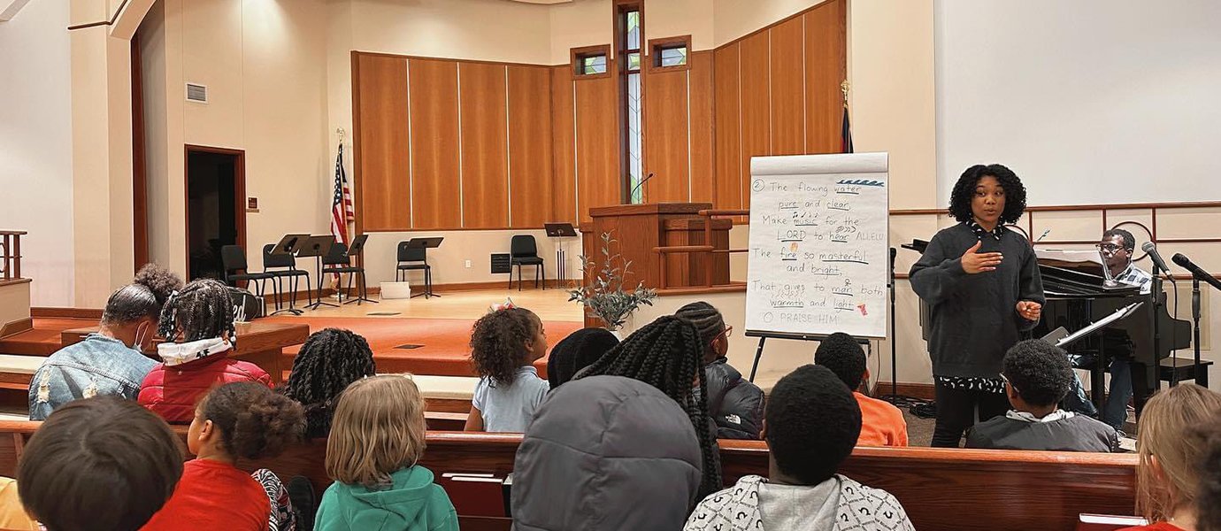 Woman teaching in church