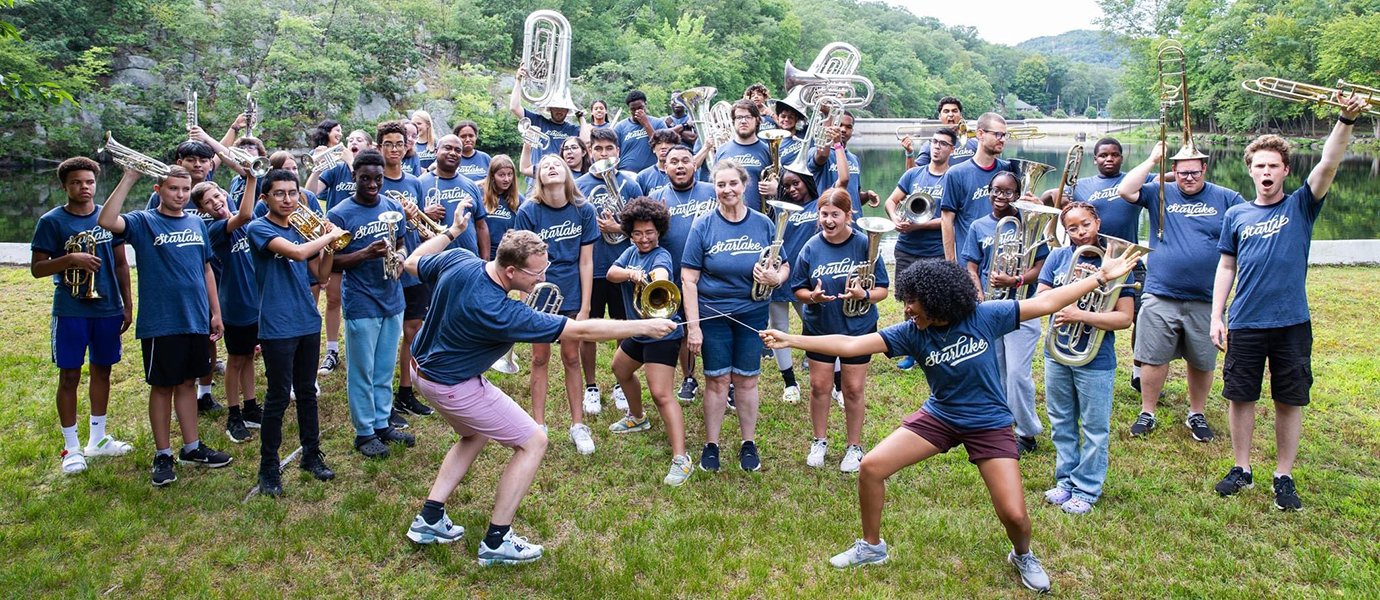 At a larger “territorial” camp, the band is made up of players from different Salvation Army churches across the Eastern United States. Photo provided by Alexis Dill