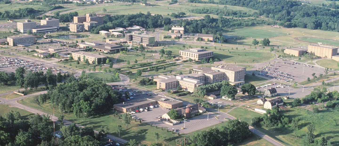 Ariel shot of OU's campus in 1980