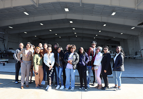 Pontiac High School Girls Field Trip to Oakland County Airport