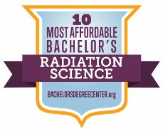 "10 Most Affordable Bachelor's Radiation Science Bachelorsdegreecetner.org" award graphic