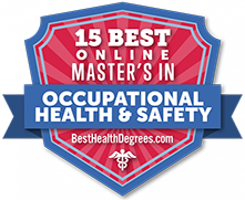 "15 Best Online Master's in Occupational Health and Safety" award emblem