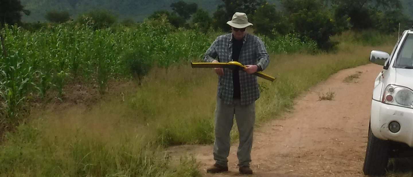 Dr. Jon Carroll flying an agricultural drone in Malawi, Africa.