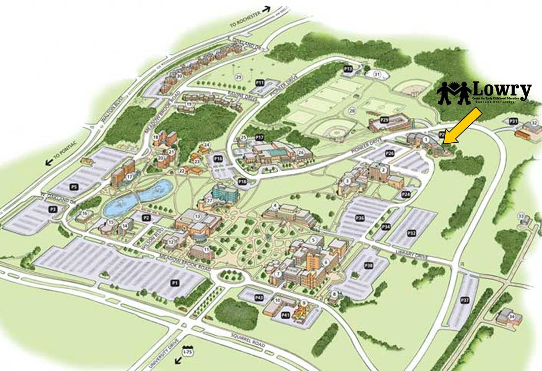 map of oakland university campus General Information Sehs Lowry Center For Early Childhood map of oakland university campus