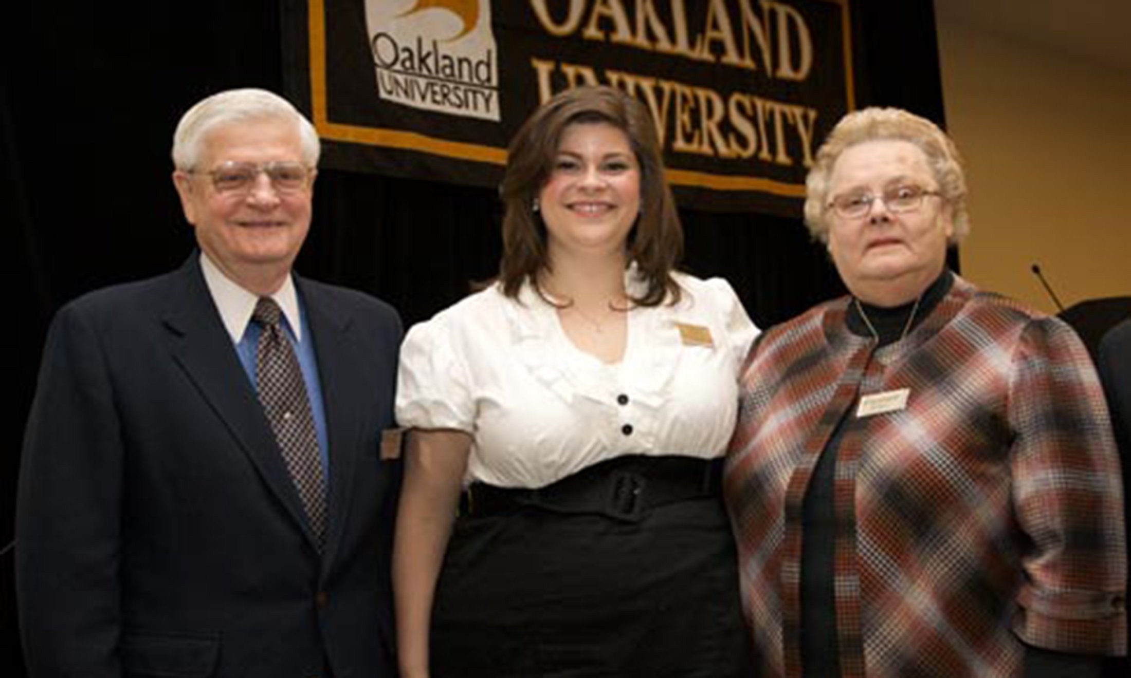 Three people posing