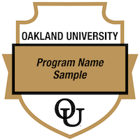 Sample badge for academic programs - shield badge