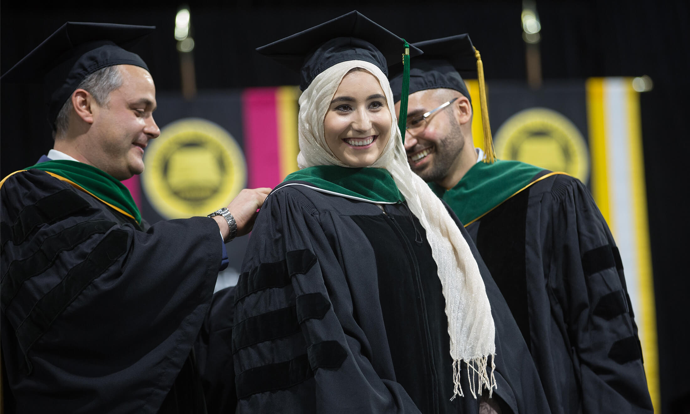 Woman in cap and gown