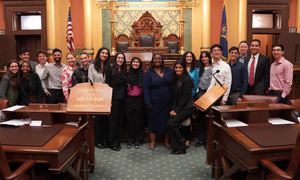 The OUWB cohort pauses for a pic in Lansing