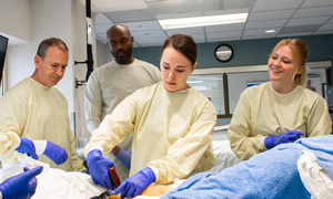 Military medics in OUWB's Anatomy Lab