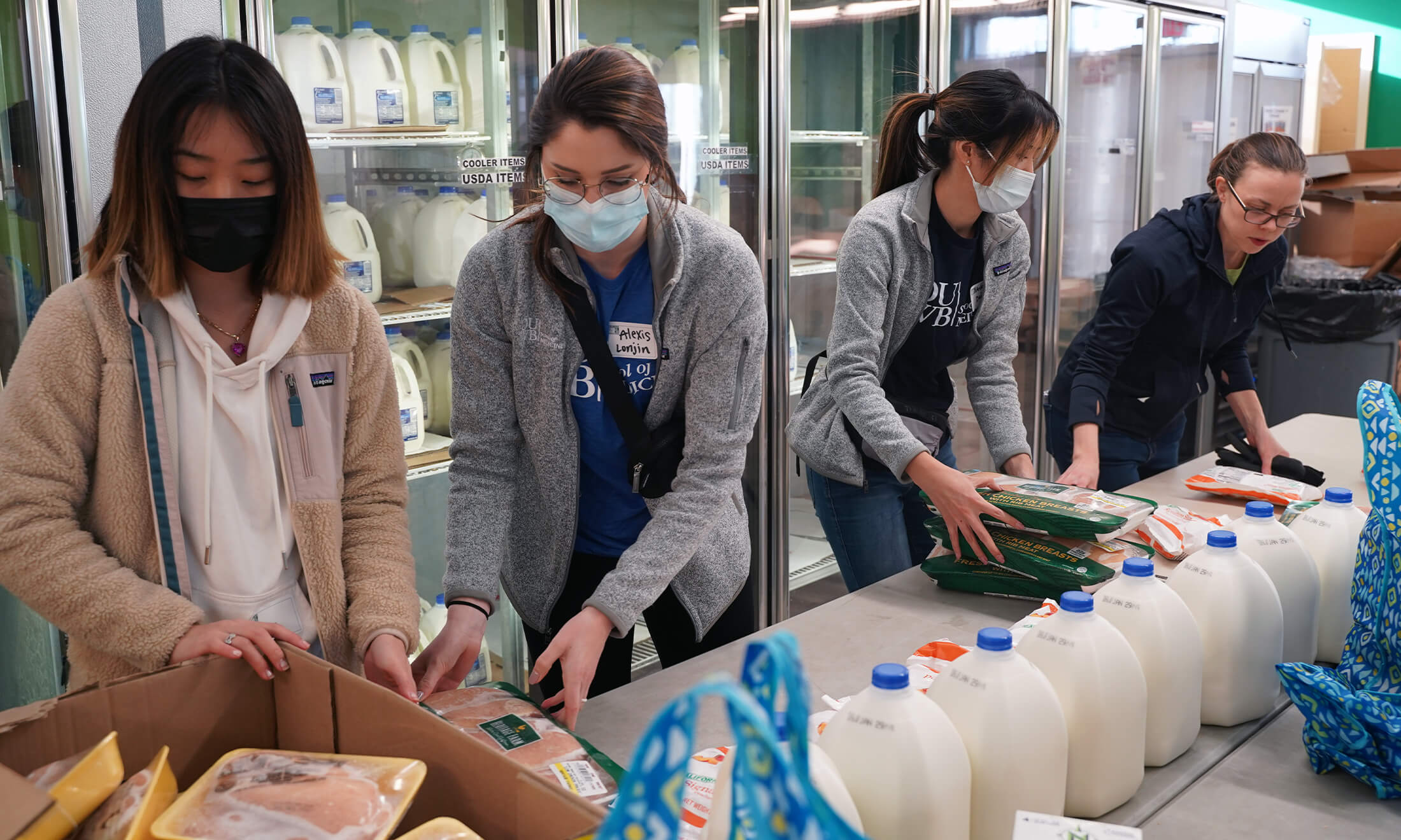 Students volunteering at Gleaners