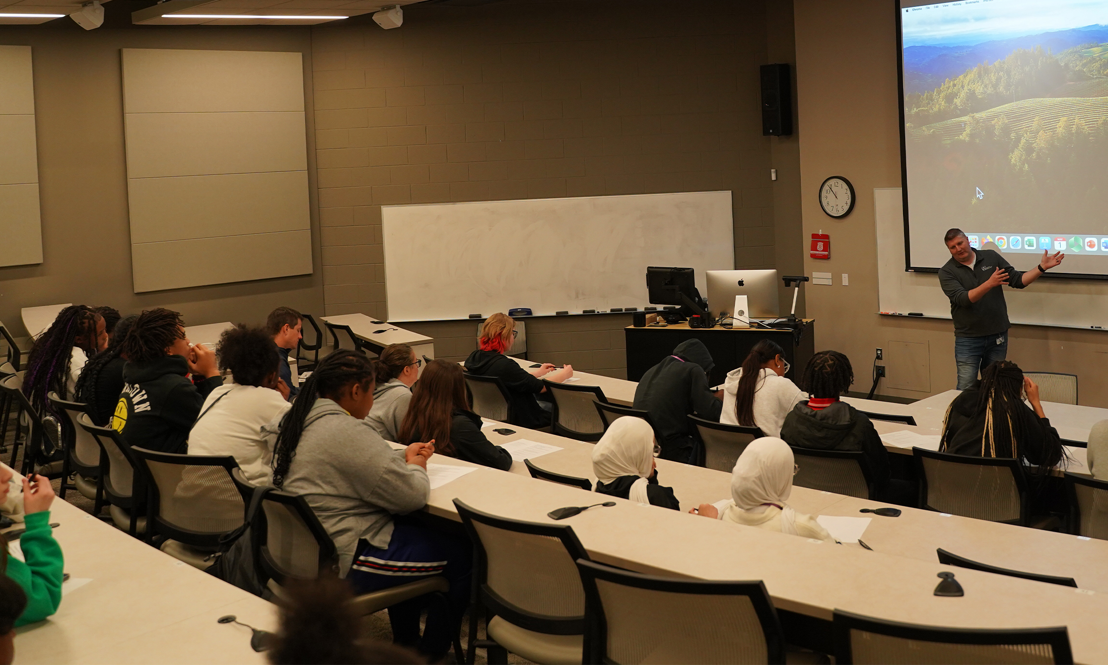 An image of a clinical faculty member teaching a class