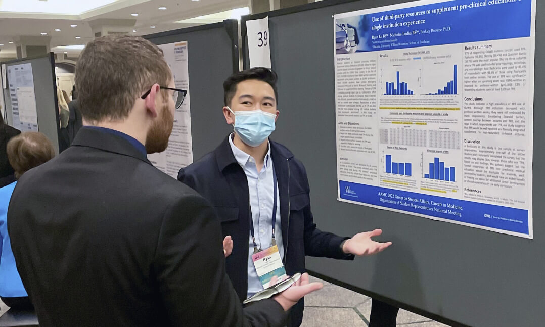 An image of a student talking about a poster