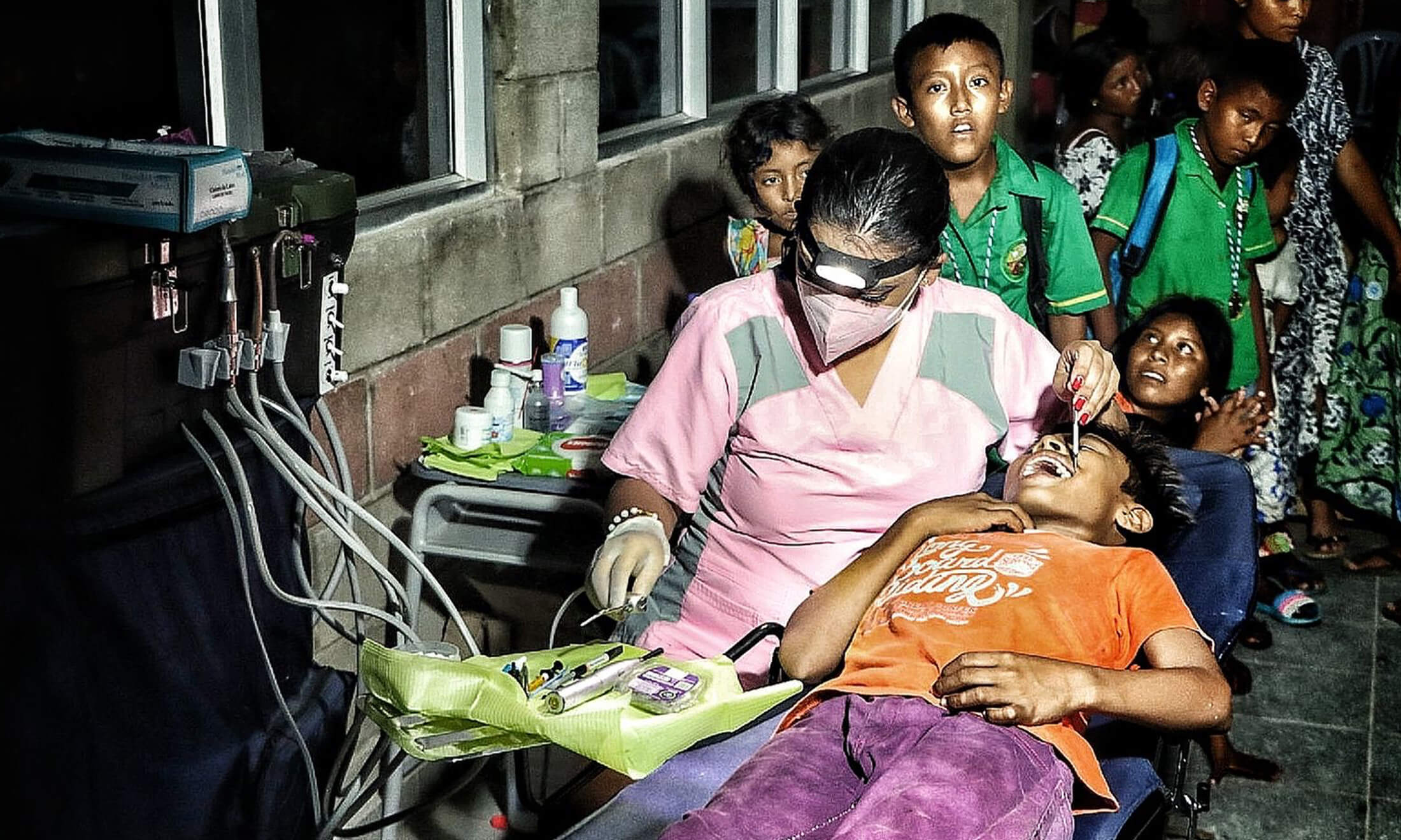 Wayuu children receiving dental care