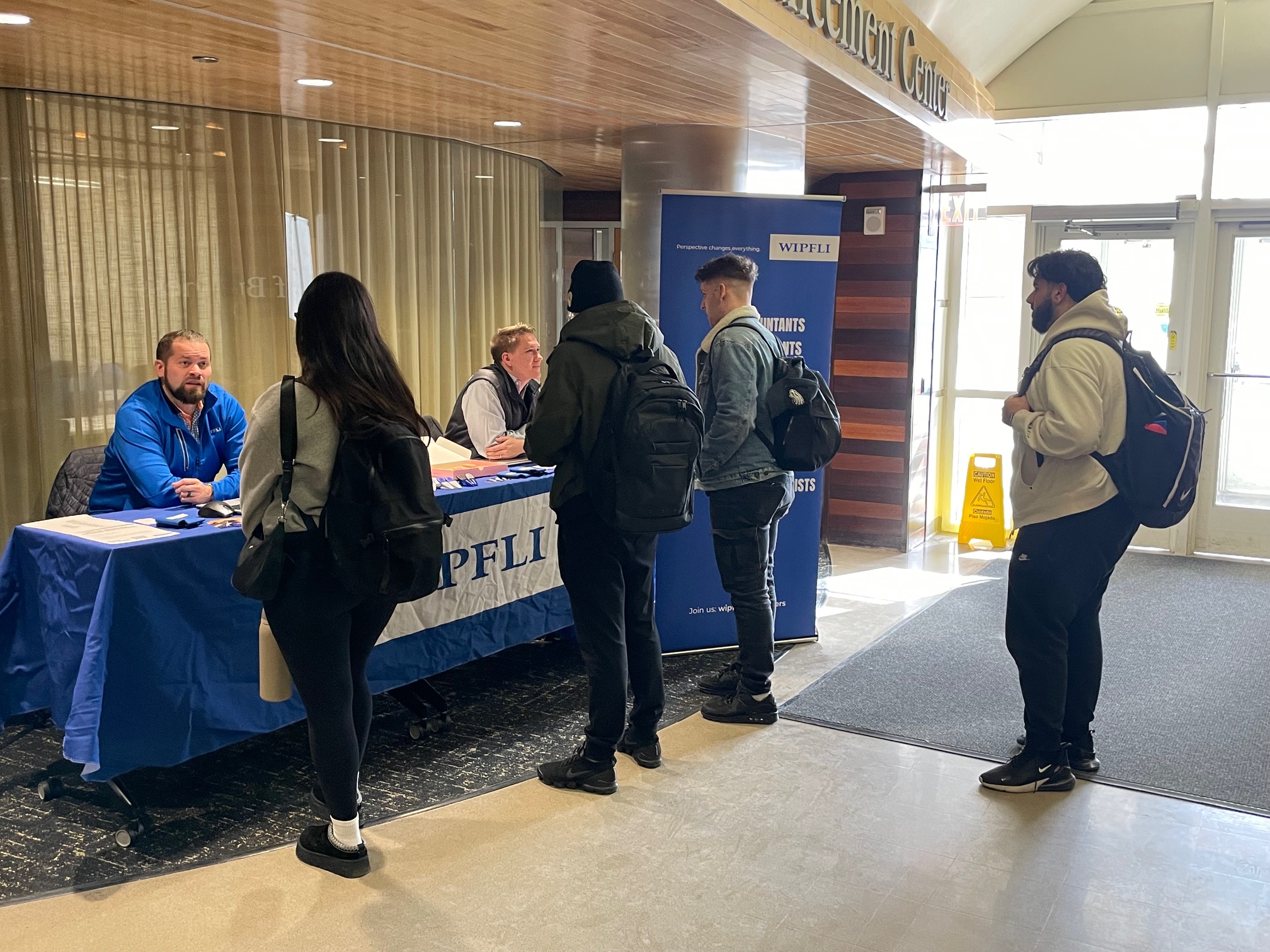 Students waiting in line