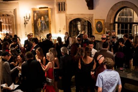 People talking to each other during dinner