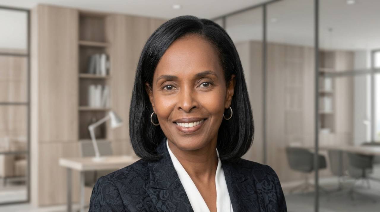Dr. Chaunda Scott, headshot, office background