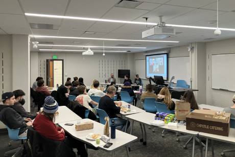 Students attending career panel