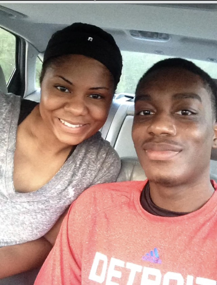 A man and women smiling