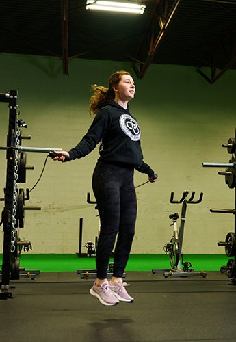 A person jumping rope