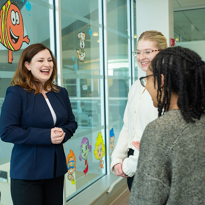 Rebecca Vannest with students