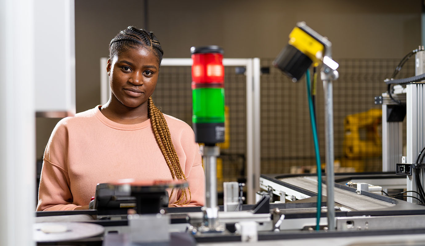 A student working in a lab