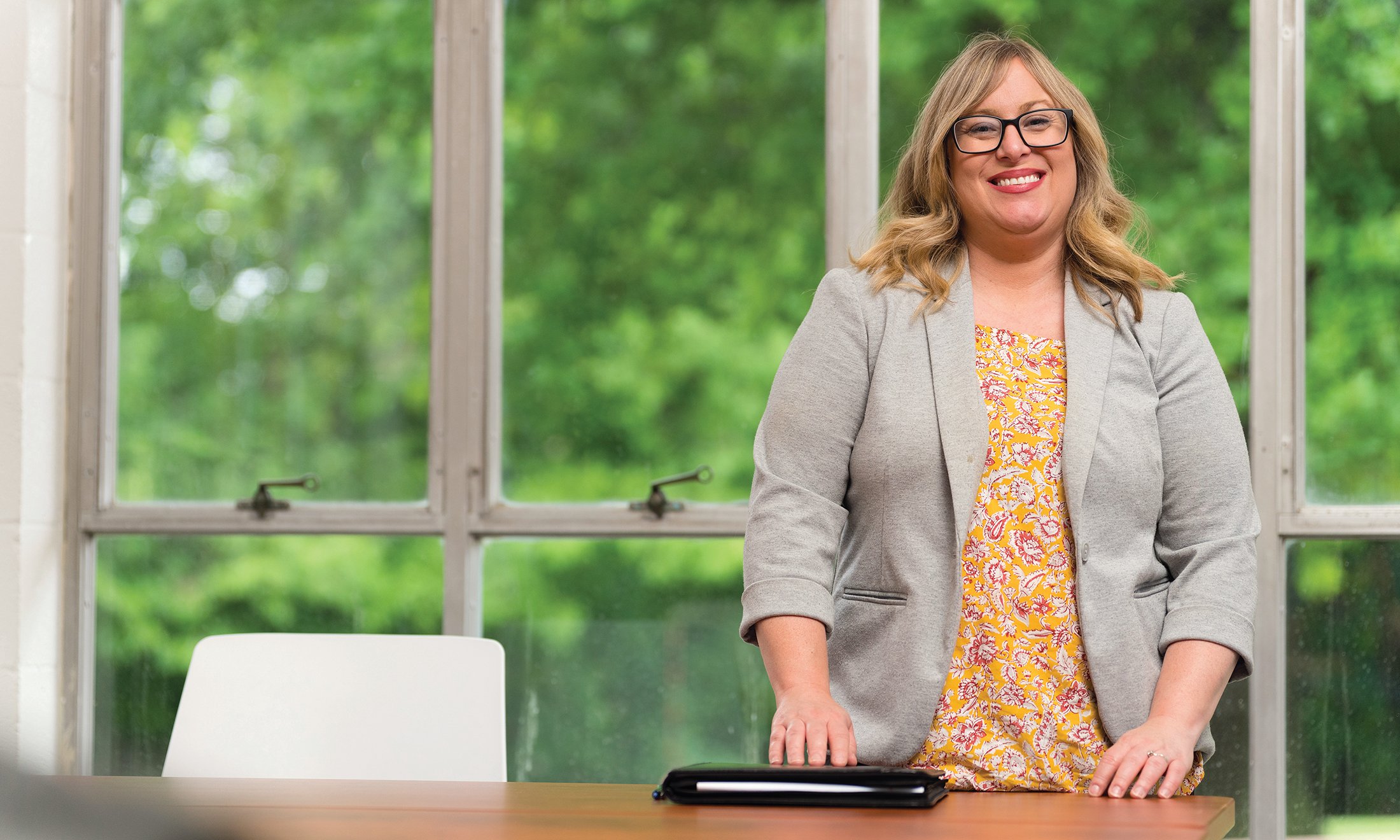 Maria Beam smiling at camera