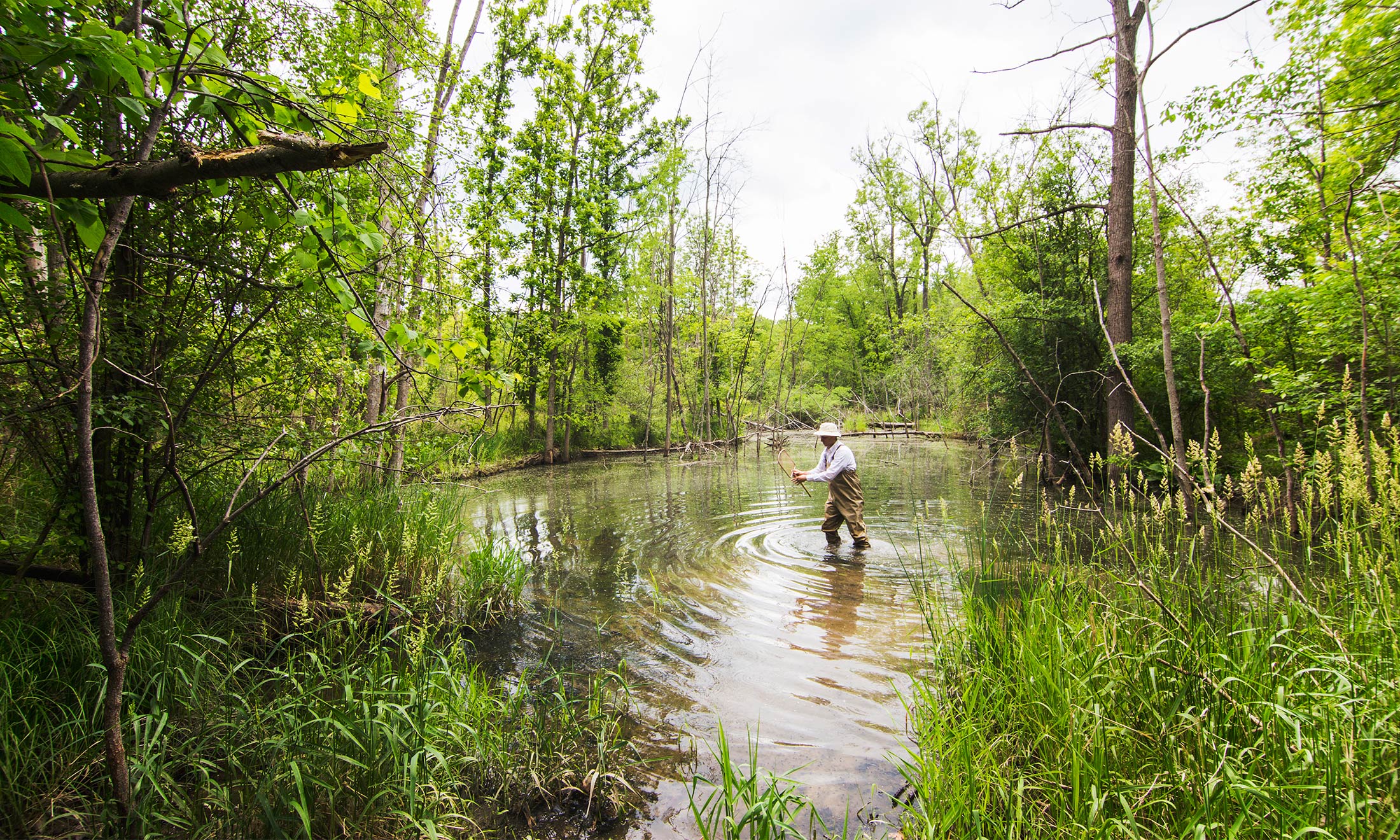 A man standing in a river
