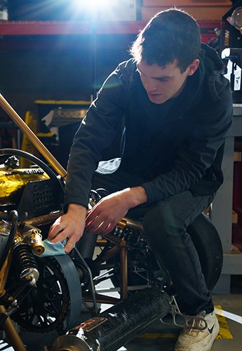 A man working on a car