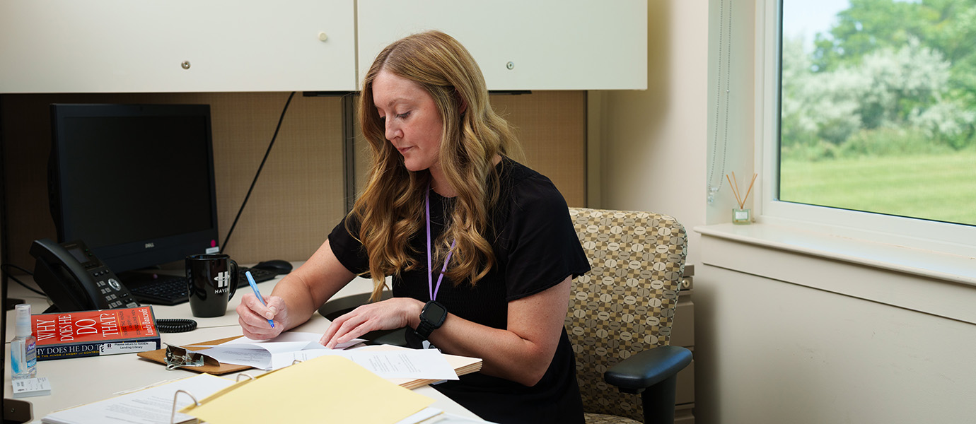 Woman working at desk