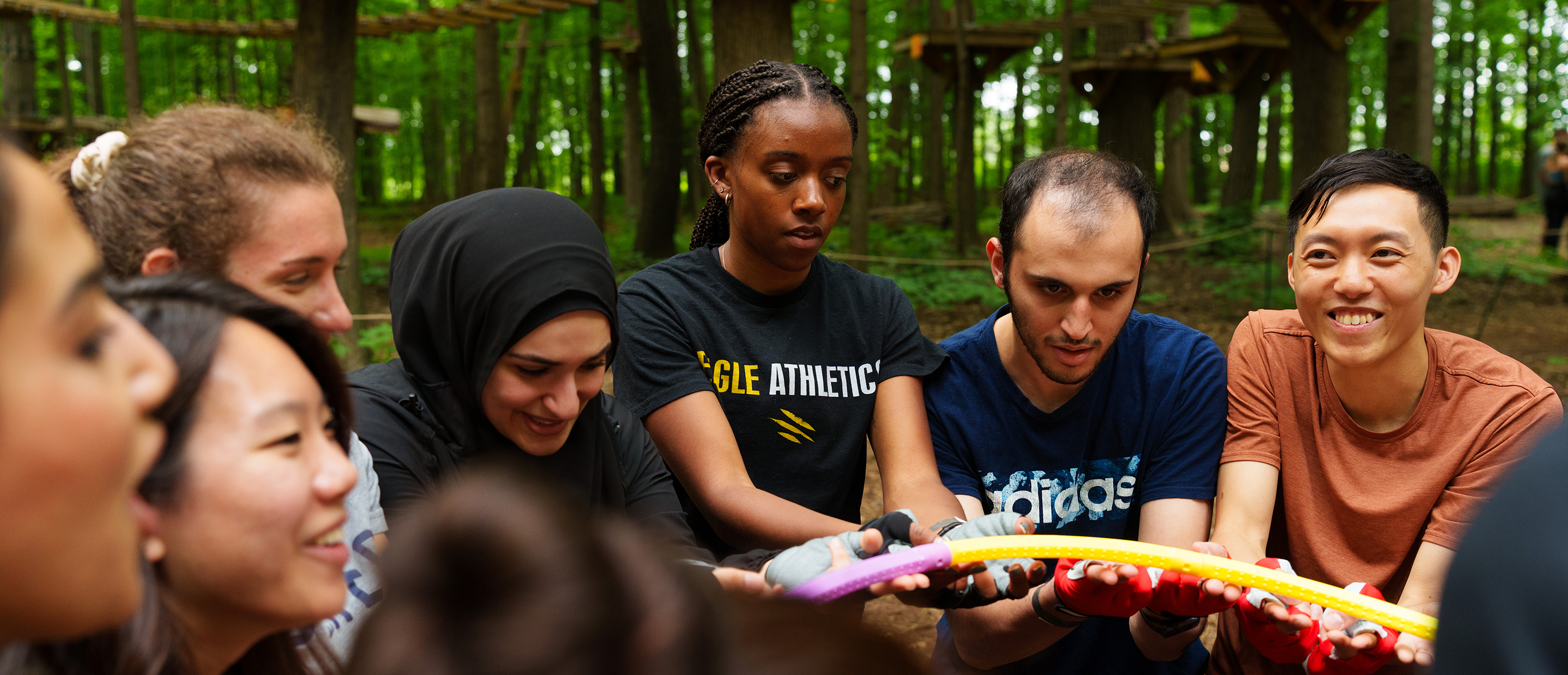 An image of OUWB students at a team building event