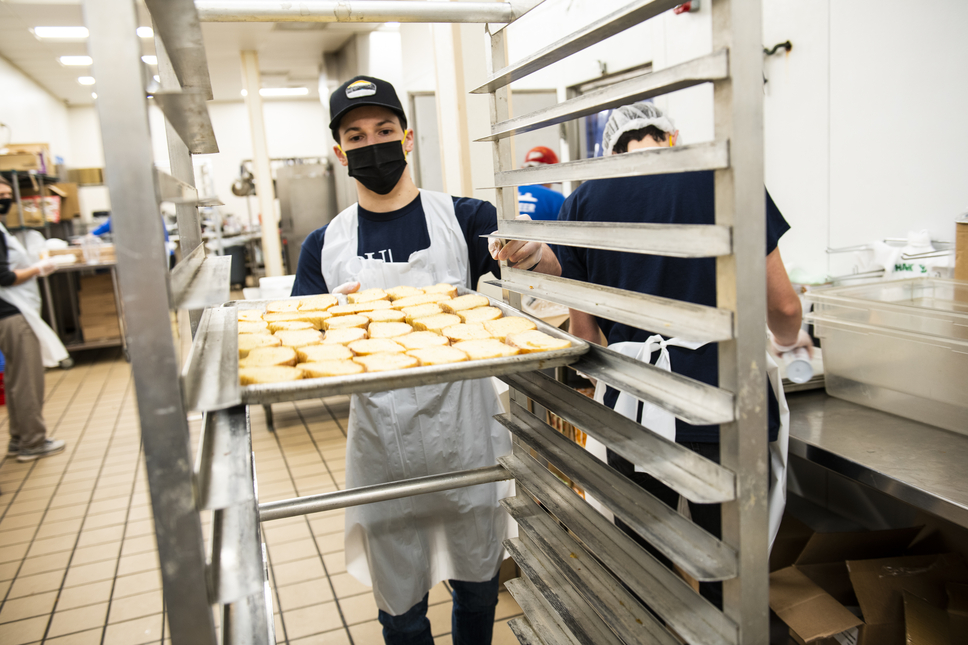 An image of a student volunteering