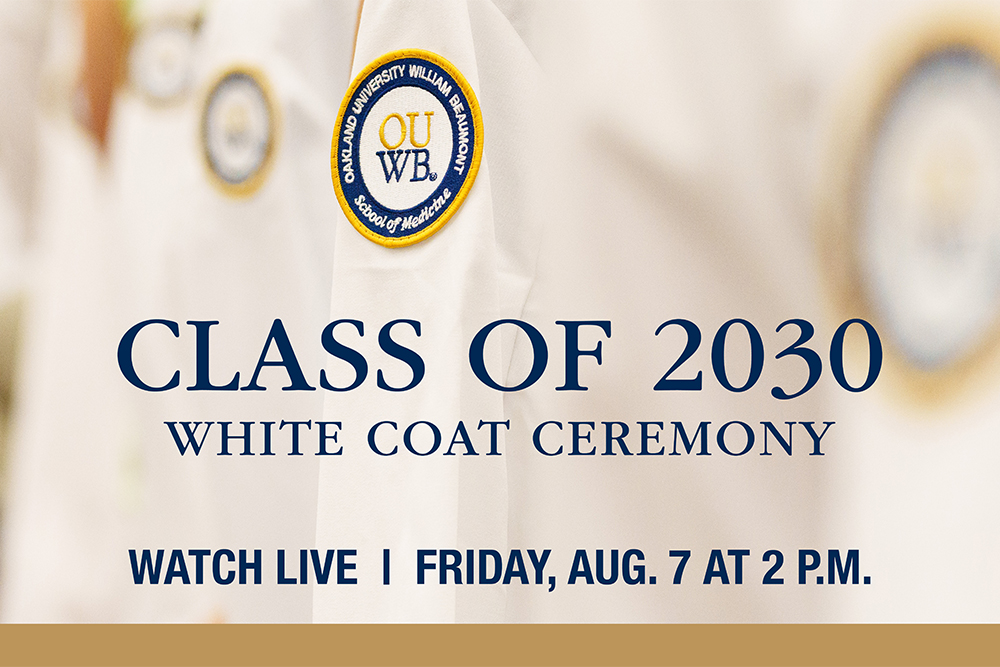 An announcement for the 2026 White Coat ceremony