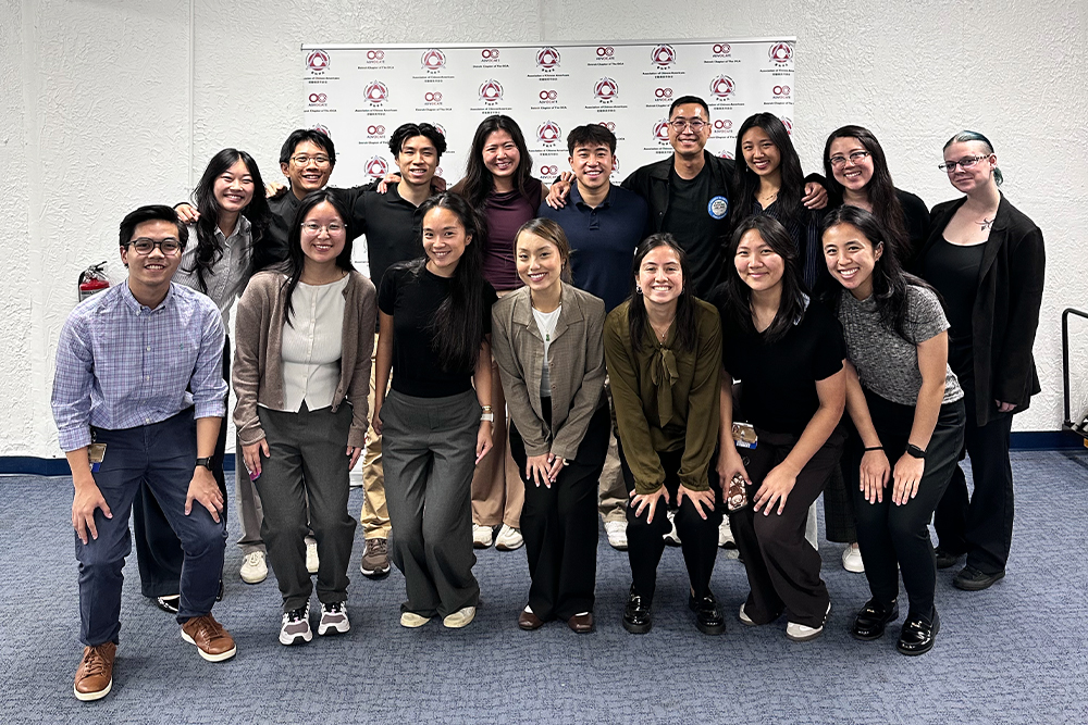 The group of students who volunteered at the screening event