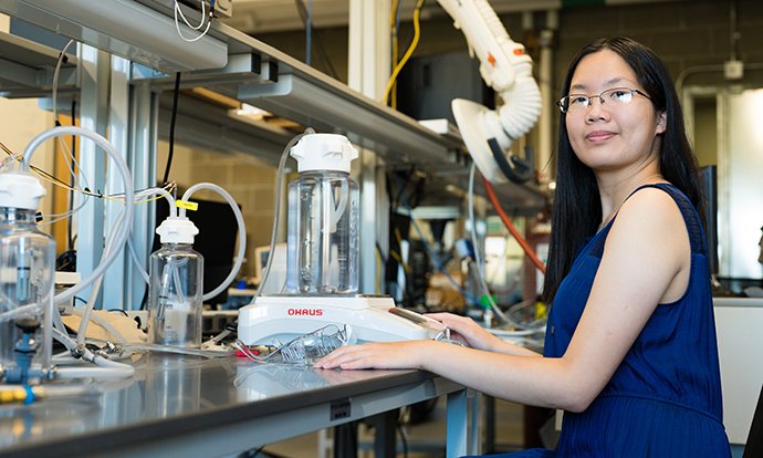 A girl working in the lab