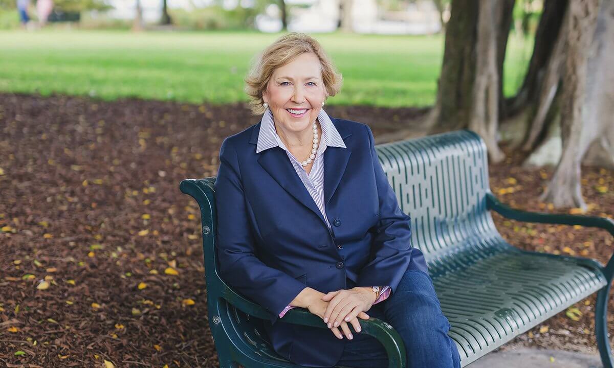 Woman sitting on bench