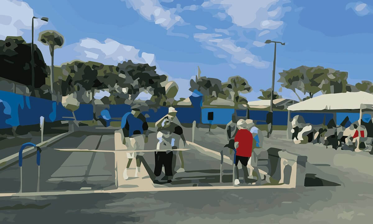 Illustration of pickleball court.