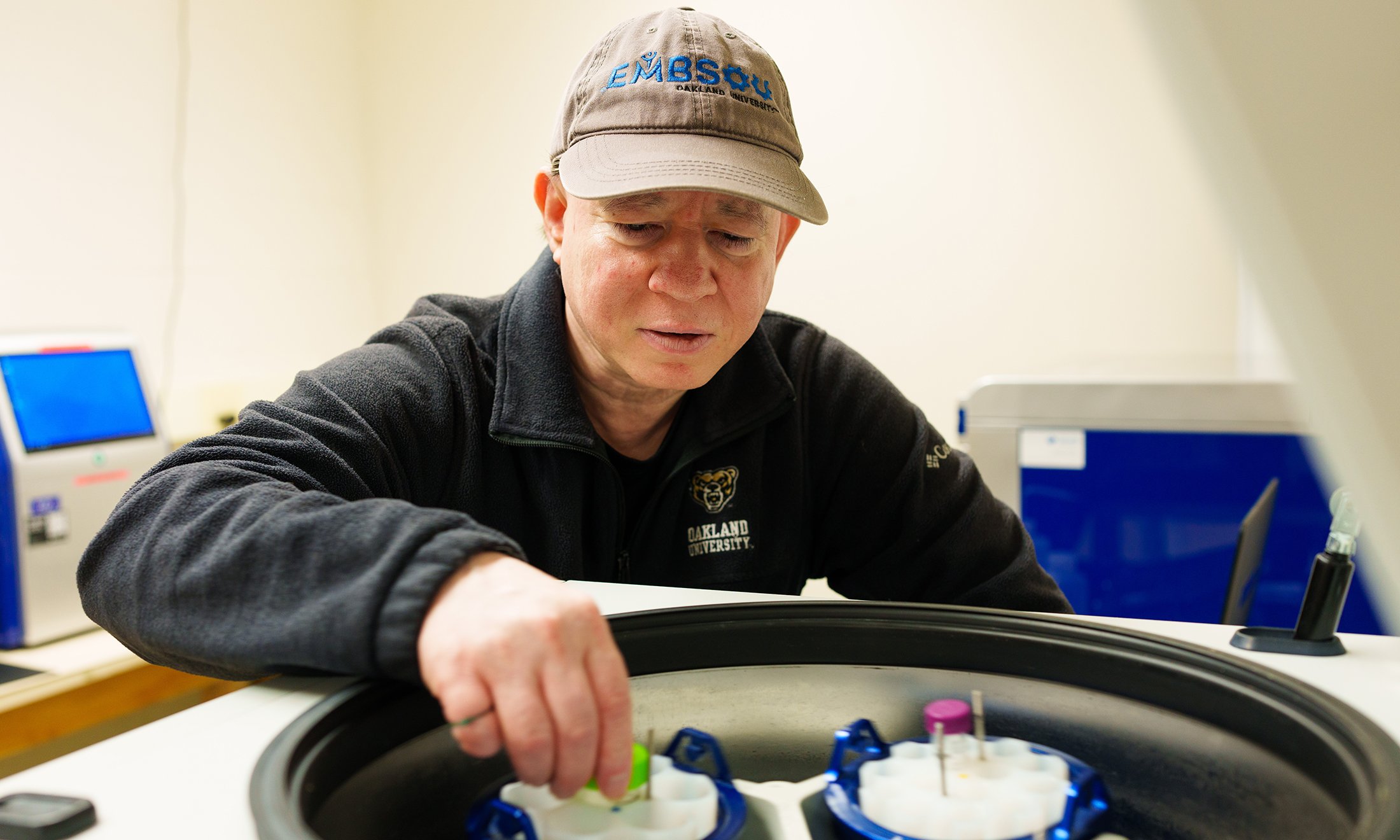 A person working in a lab