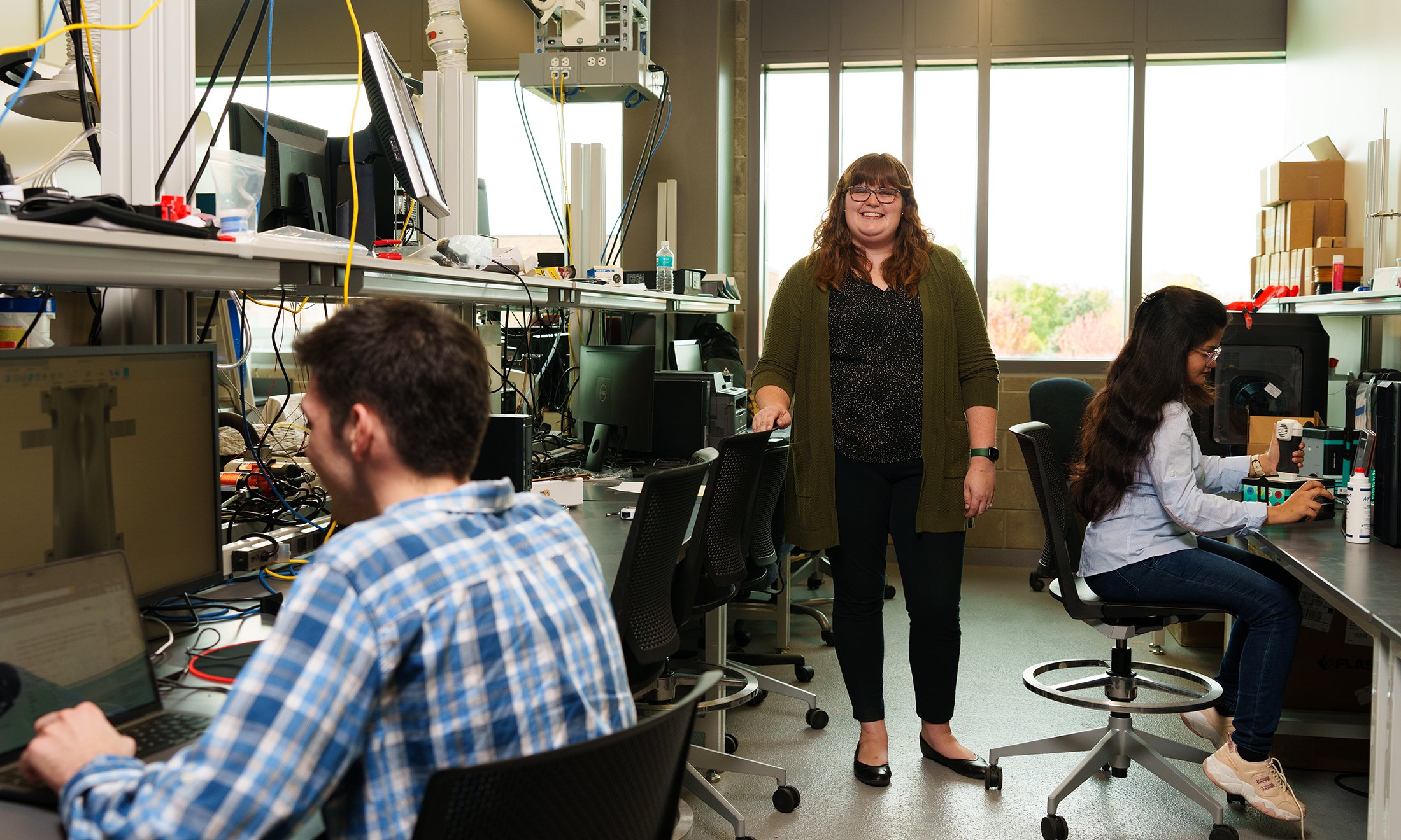 People working in a lab