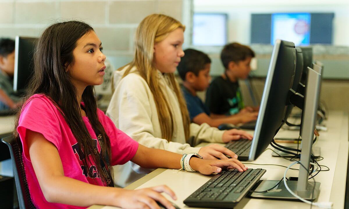 Children at computers